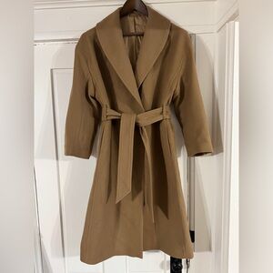 & Other Stories Tie-waist Wool Coat Camel Size US 8 EU 40
